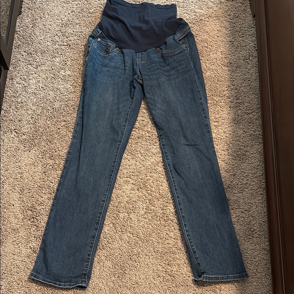 Motherhood Blue Straight Leg Jeans Classic Denim